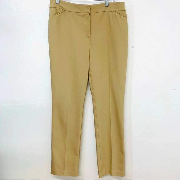 Chicos So Slimming 0.5  Pants Small/6  Beigh Straight Leg Front Zip Pockets Work - Picture 1 of 12
